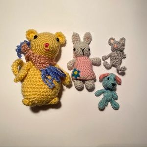Handmade crocheted animals